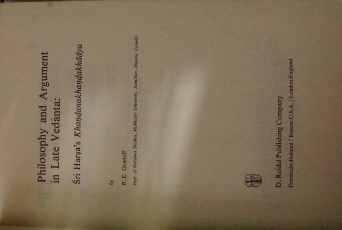 Philosophy and Argument in Late Vedanta
