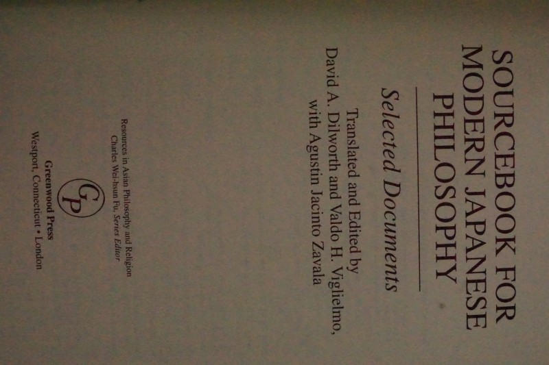 Sourcebook for Modern Japanese Philosophy 