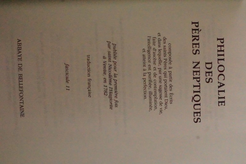 Philocalie des Pères Neptiques 