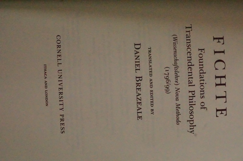 Foundations of Trancendental Philosophy