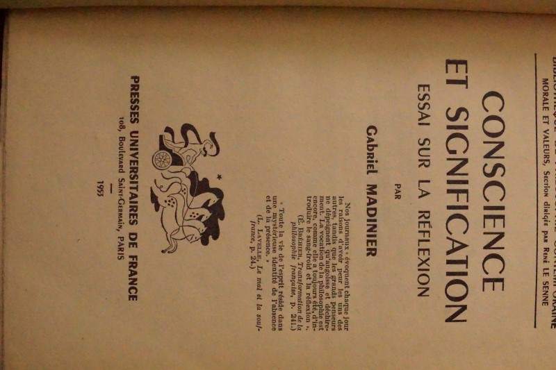 Conscience et Signification 