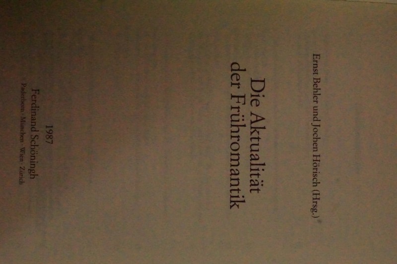 die Aktualität der Frühromantik