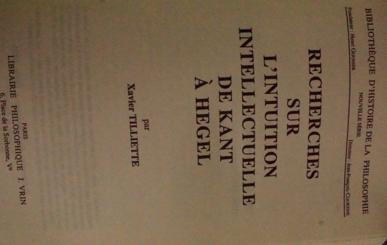 L`Intuition Intelectuelle de Kant À Hegel