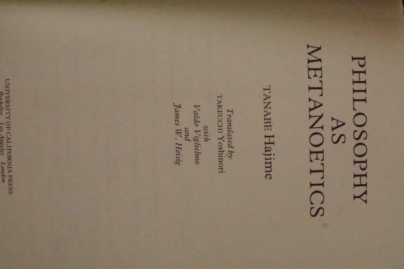 Filosophy as Metanoetics