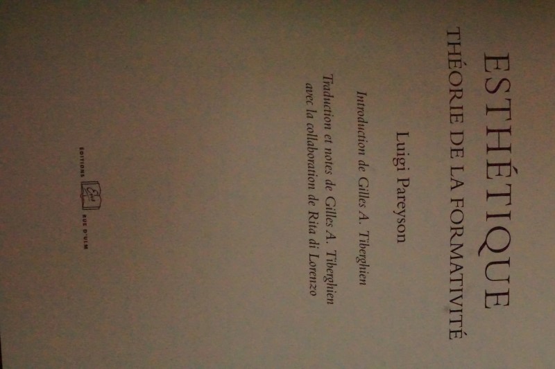 Estétique - Théorie de la Formativité