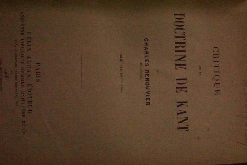 Critique de la Doctrine de Kant