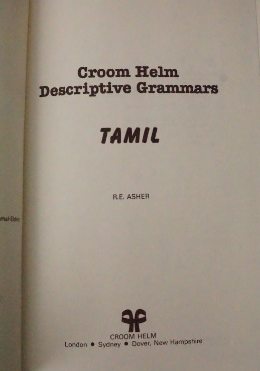 Croom Helm Descriptive Grammars - Tamil