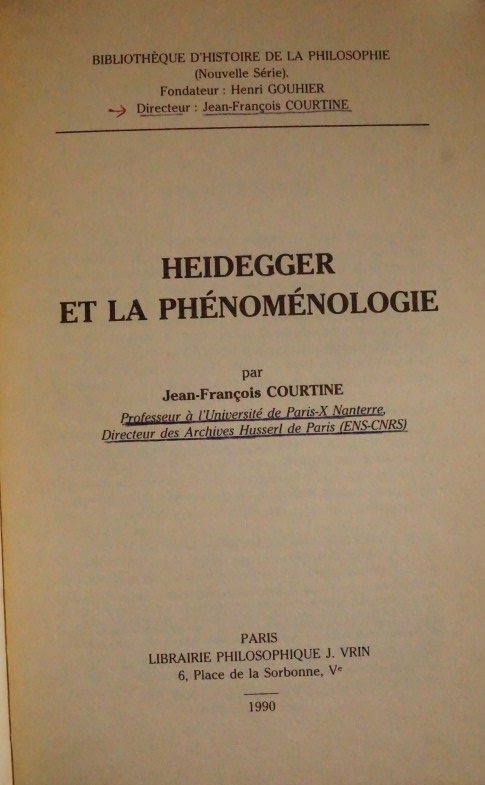Heidegger et la Phénoménologie