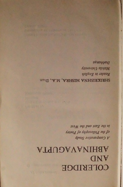 Coleridge and Abhinavagupta