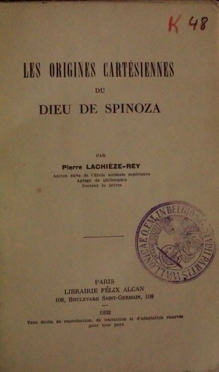 Les Origines Cartésiennes du Dieu de Spinoza