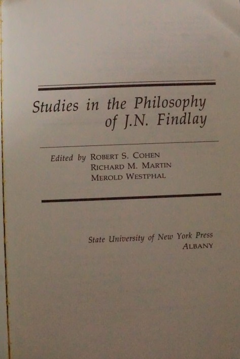 Studies in the Philosophy of J. N. Findlay