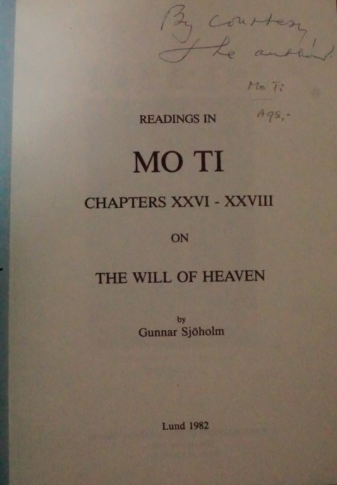 Readings in Mo Ti - Chapters XXVI - XXVIII on The Will of Heaven