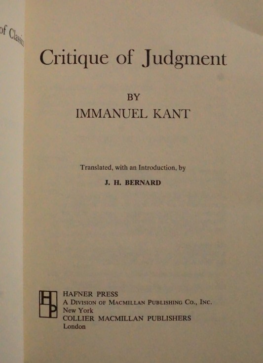 Critique of Judgement