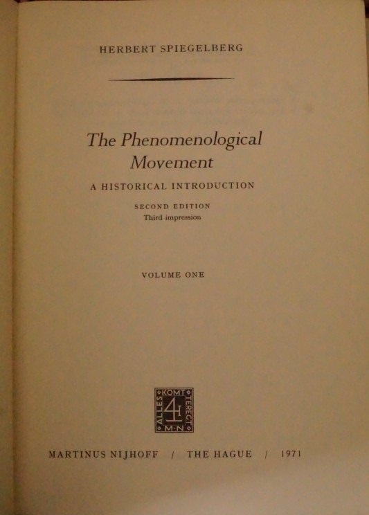 The Phenomenological Movement - Volume one