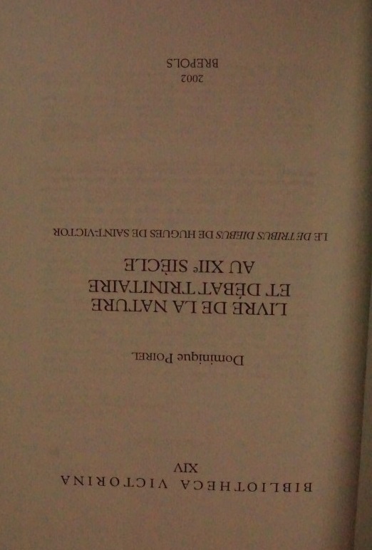 Livre de la Nature et Débat Trinitaire au XIIe Siècle