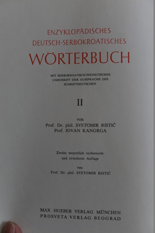 ENCIKLOPEDIJSKI NEMACKO-SRPSKOHRVATSKI - RECNIK