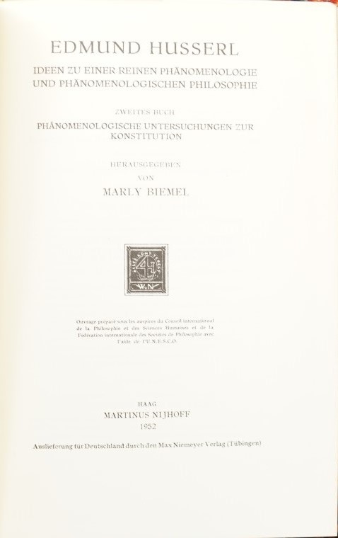 Ideen zu einer reinen Phänomenologie und Phänomenoligischen Philosophie - Zweites Buch
