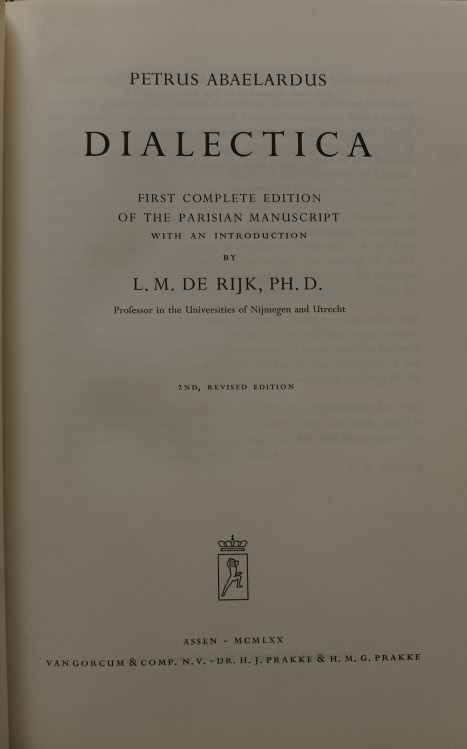 Dialectica - First Complete Edition of the Parisian Manuscript