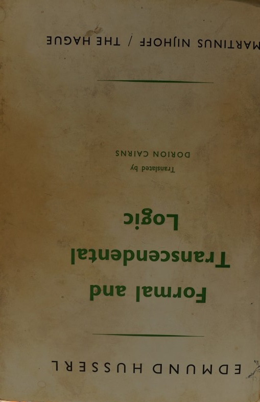 Formal and Trancendental Logic