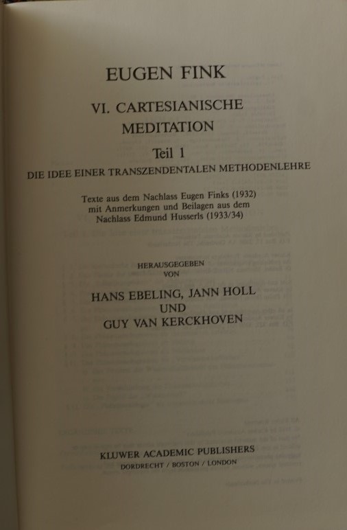 VI. Cartesianische Meditation Teil 1