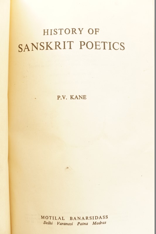 History of Sanskrit Poetics
