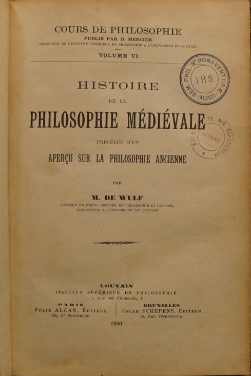 HISTORIE DE LA PHILOSOPHIE MEDIEVALE