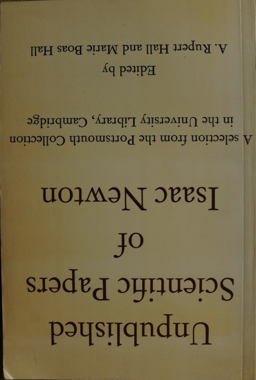 Unpublished Scientific Papers of Isaac Newton