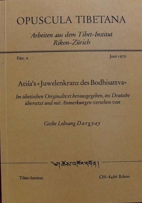 Opuscula Tibetana - Fasc. 9 - Juni 1978