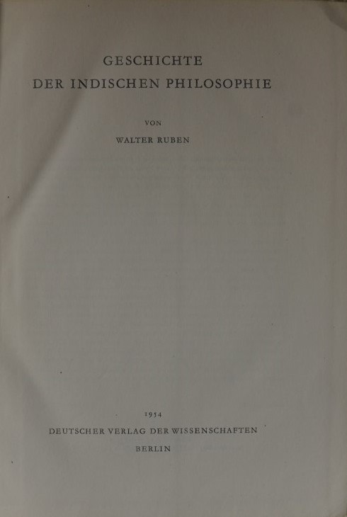 Der Geschichte der Indischen Philosophie