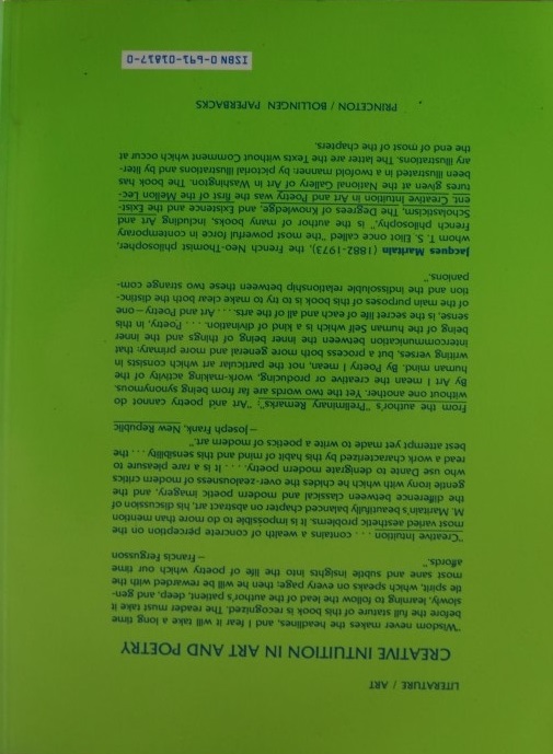 Creative Intuition in Art and Poetry