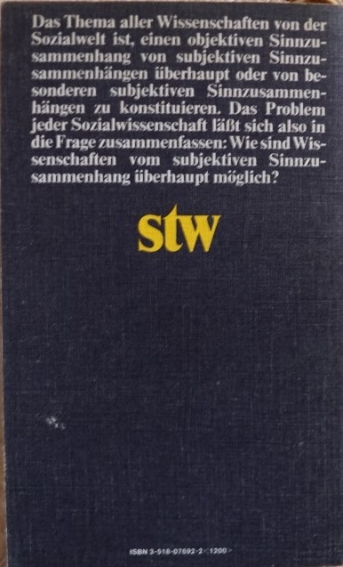 Der sinnhafte Aufbau der sozialen Welt