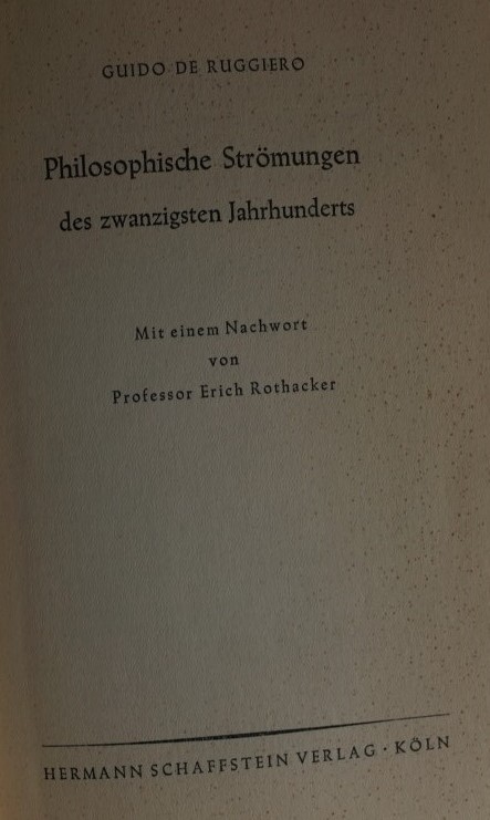 Philosophische Strömungen des Zwanzigsten Jahrhunderts