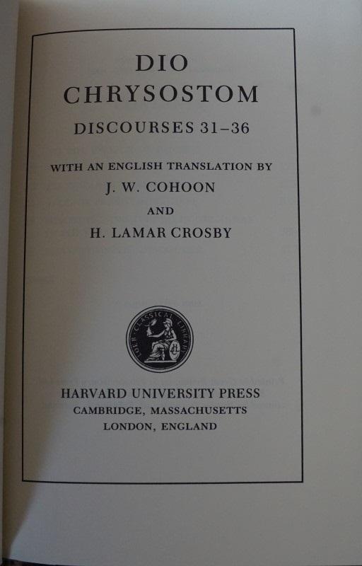 Dio Chrysostom - Discourses 31-36